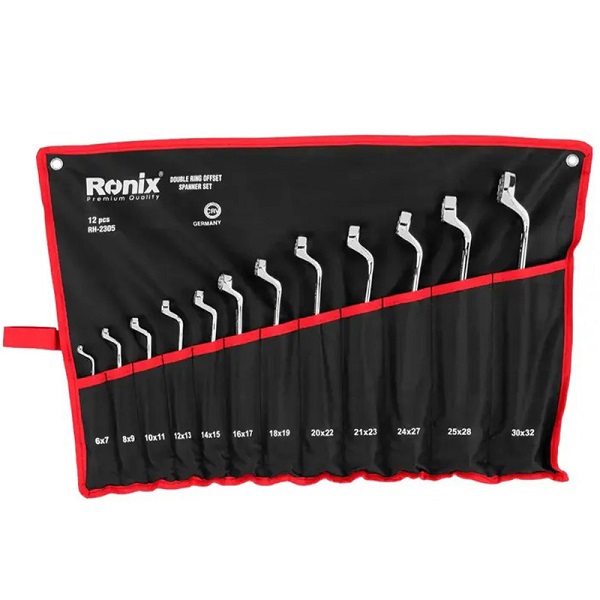مجموعه 12 عددی آچار دوسر رینگی رونیکس RH-2305